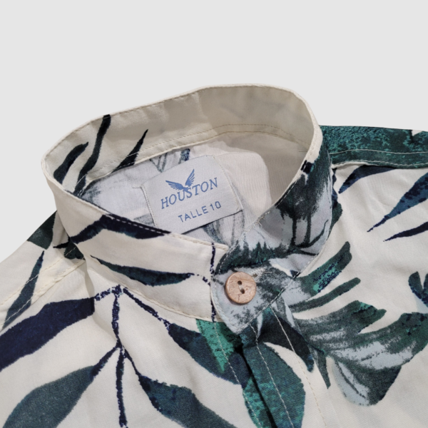 Camisa Poplin Hawaiana Cuello Mao Manga Corta Niño - Imagen 5