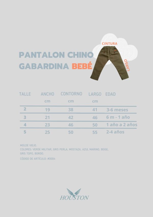 Pantalon Gabardina Chino Bebe - Imagen 12