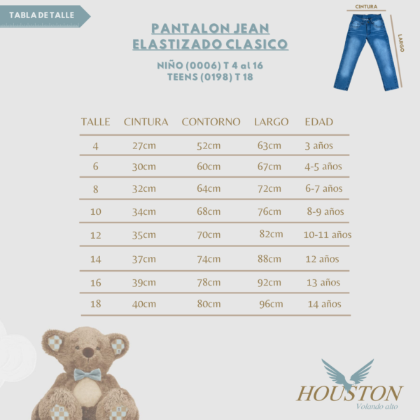 Pantalon Jean Clasico Elastizado Niño - Imagen 10