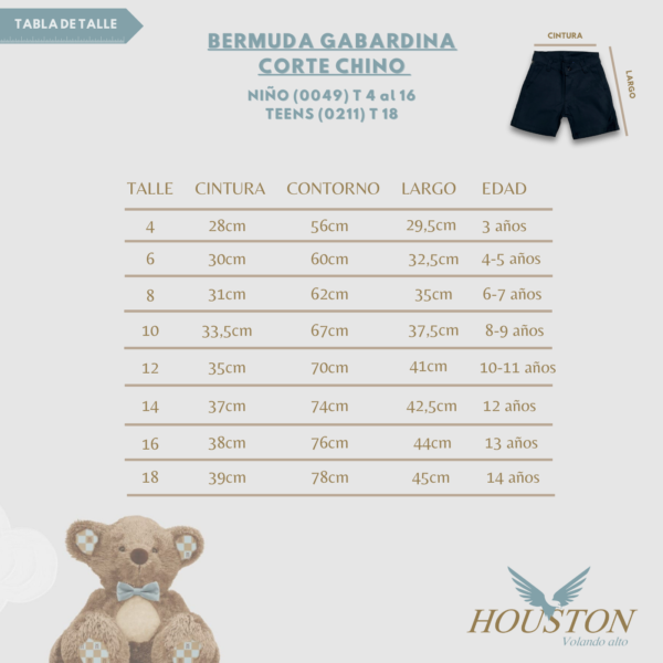 Bermuda Gabardina Chino Niño - Imagen 16