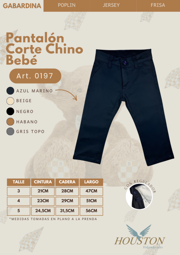 Pantalon Gabardina Chino con regulador Bebe - Imagen 9