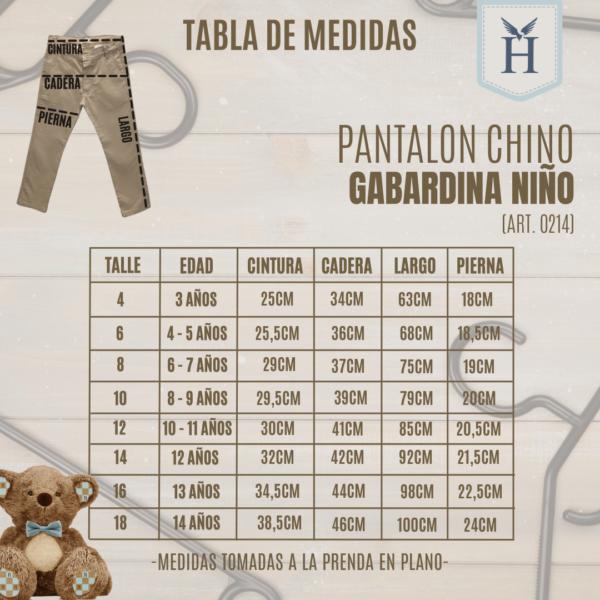 Pantalon Gabardina Chino Elastizado con regulador Niño - Imagen 14