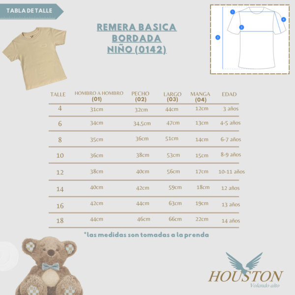 Remera Algodon Basica Con Bordado niño - Imagen 8