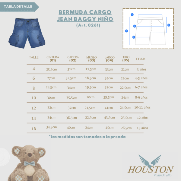 Bermuda Cargo Baggy Jeans Niño - Imagen 6