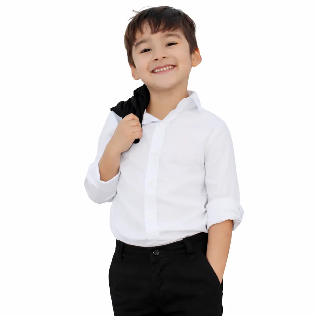 Camisa poplin elastizada cuello clasico niño